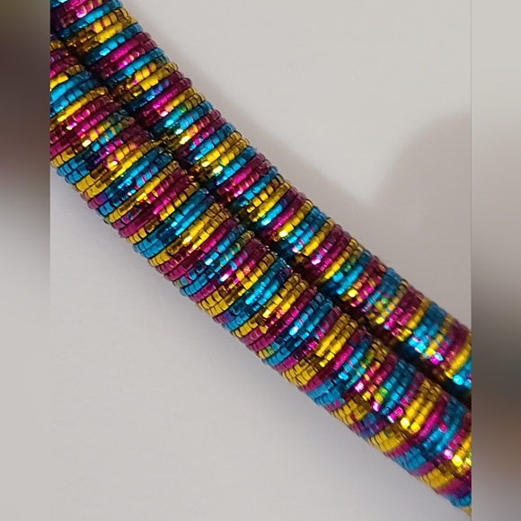 Huge statement necklace earrings rhinestones wire colorful NEW - Picture 14 of 14